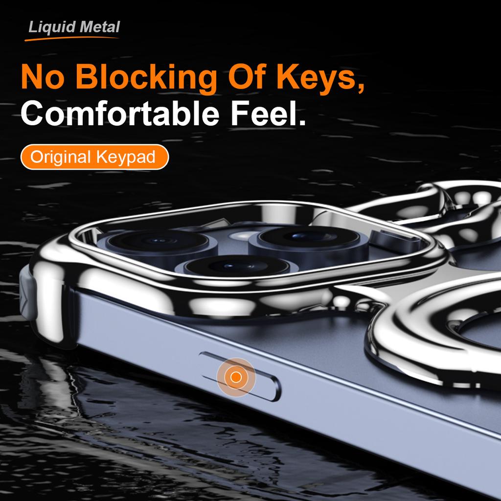 Роскошный чехол для мобильного телефона с магнитным жидким металлическим покрытием для iPhone 14 13 15 Pro Max, противоударный чехол с полым рассеивающим корпусом