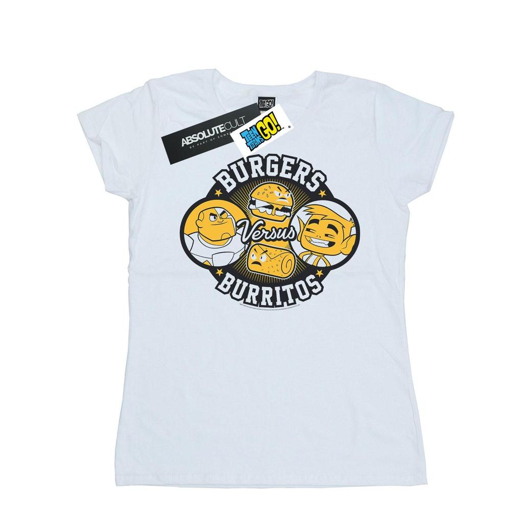 DC Comics Womens/Ladies Teen Titans Go Burgers Vs Burritos Cotton T-Shirt