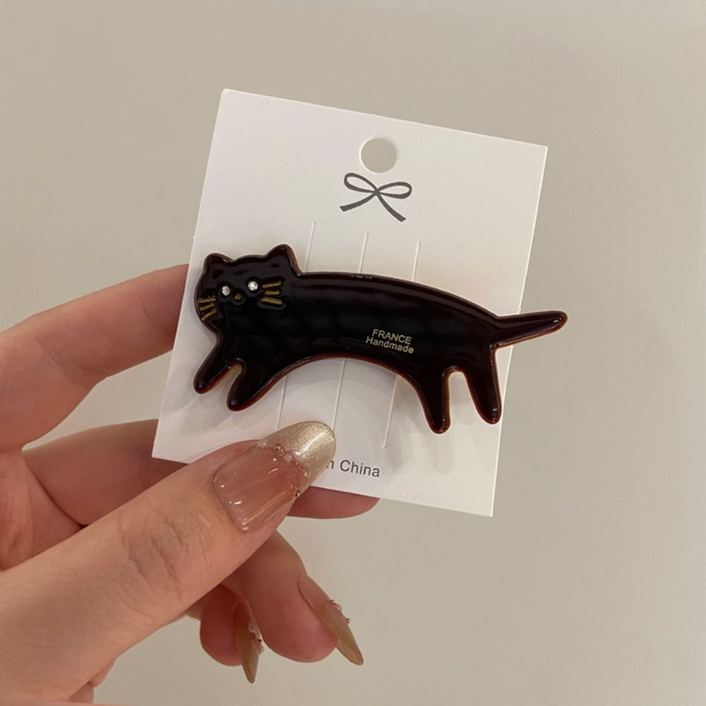 Acetic Acid Animals Hairpin Small Cute Side Clip Personalized Cat Shaped Hair Clip  Vacation