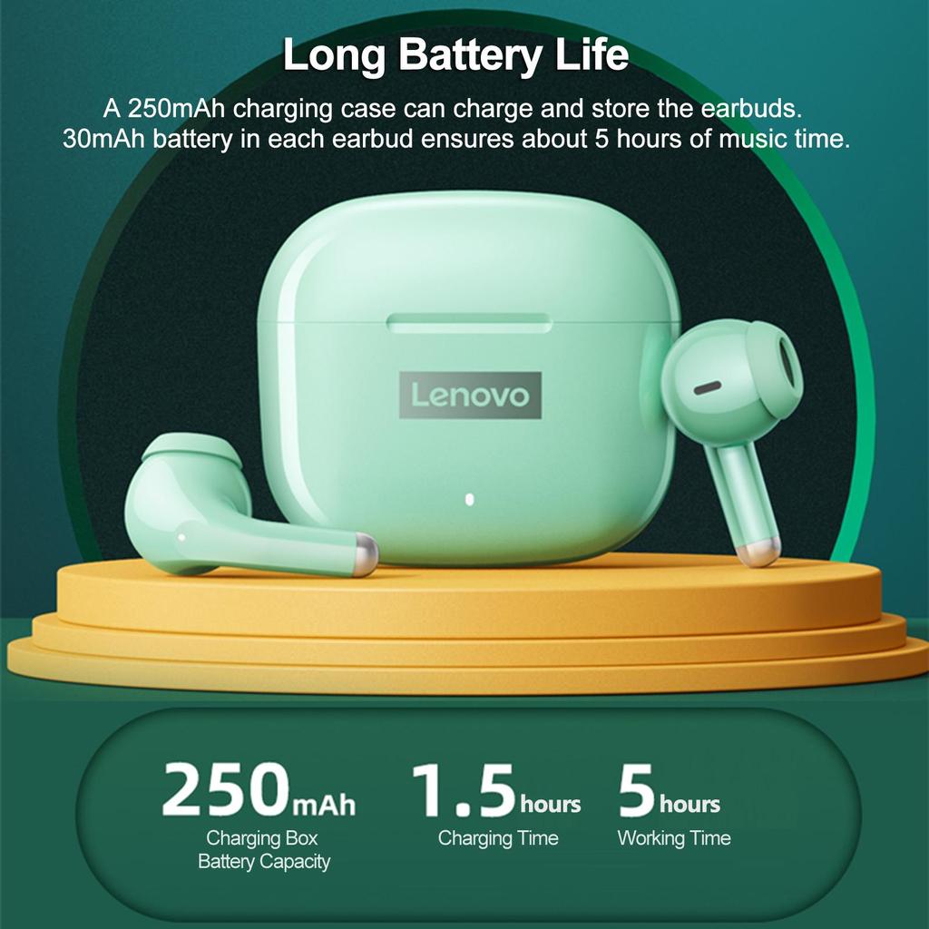 Lenovo Беспроводные наушники LP40 True BT 5.1, мини-вкладыши, спортивная гарнитура с защитой от пота, сенсорное управление