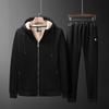 Men Cotton Winter Sporting Hooded Jacket Sweatshirt+Pants Sweatsuits 2PCS Tracksuit Men Clothes