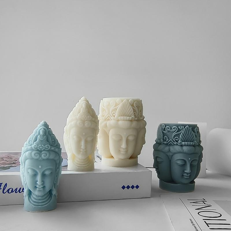 Свеча Статуя Будды Силиконовая Форма 3D Фигура Ароматерапия Гипсовые Формы Мыло Ручной Работы Смола Форма DIY Торт Шоколад