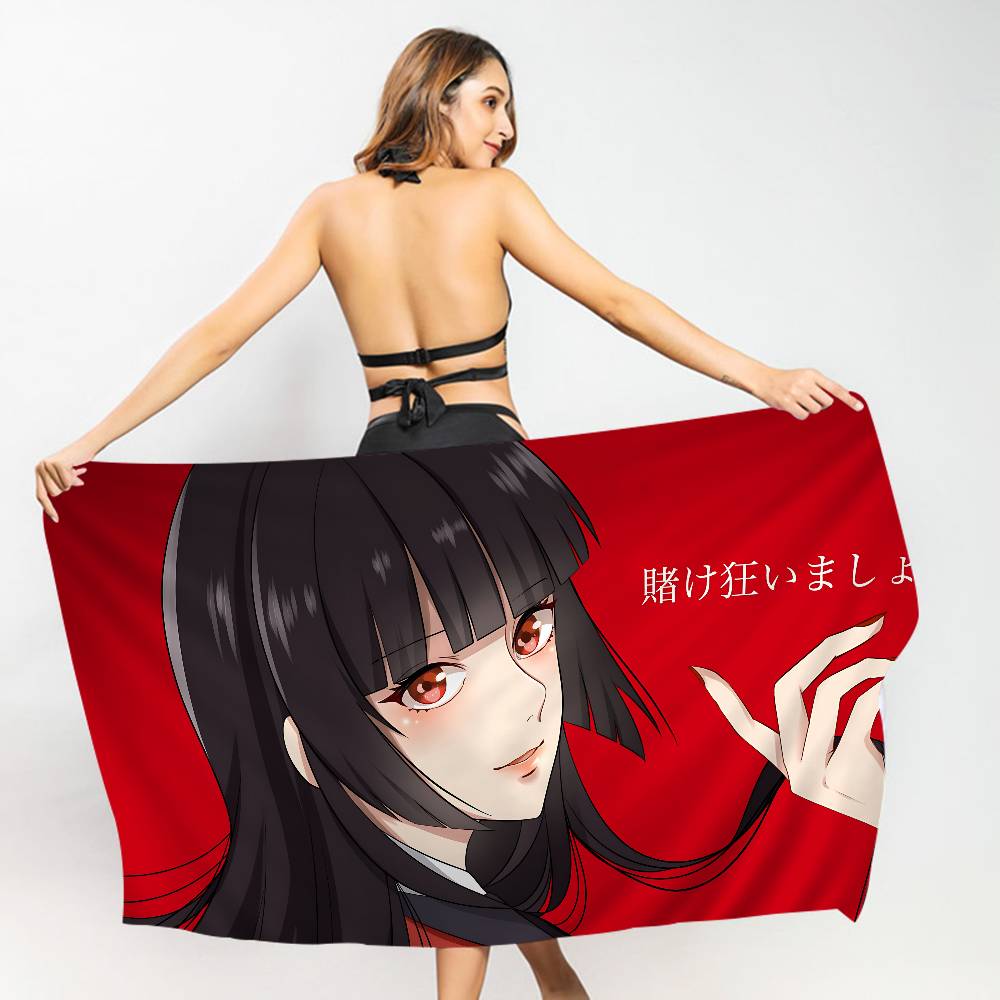 Комикс K-kakegurui Микрофибра Пляжное полотенце Впитывающее Быстросохнущее Мягкое Для йоги Плавание Курорт Альпинизм Полотенце
