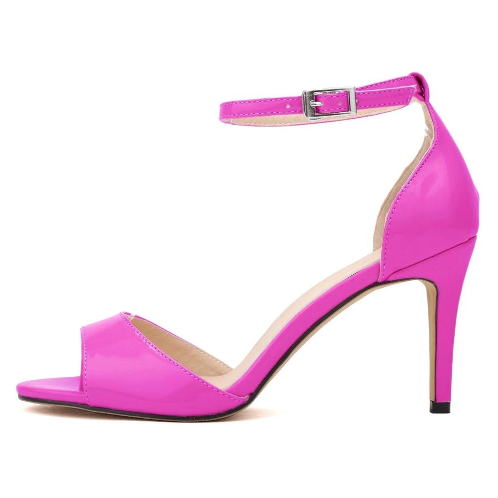 8 см тонкие высокие каблуки сандалии из лакированной кожи ремешок на щиколотке летние сексуальные вечерние свадебные женские туфли-лодочки обувь