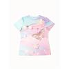 Vibrant Butterfly Print Crew Neck T-Shirt Soft Slight Stretch Polyester Regular Fit Short Sleeve Spring & Summer Womens Casual Clothing