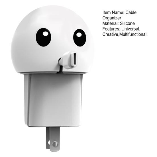 Silicone Data Cable Organizer Cartoon Cable Protector Flexible Wrap Storage Buckle Universal Charging Cord Holder for Travel Home