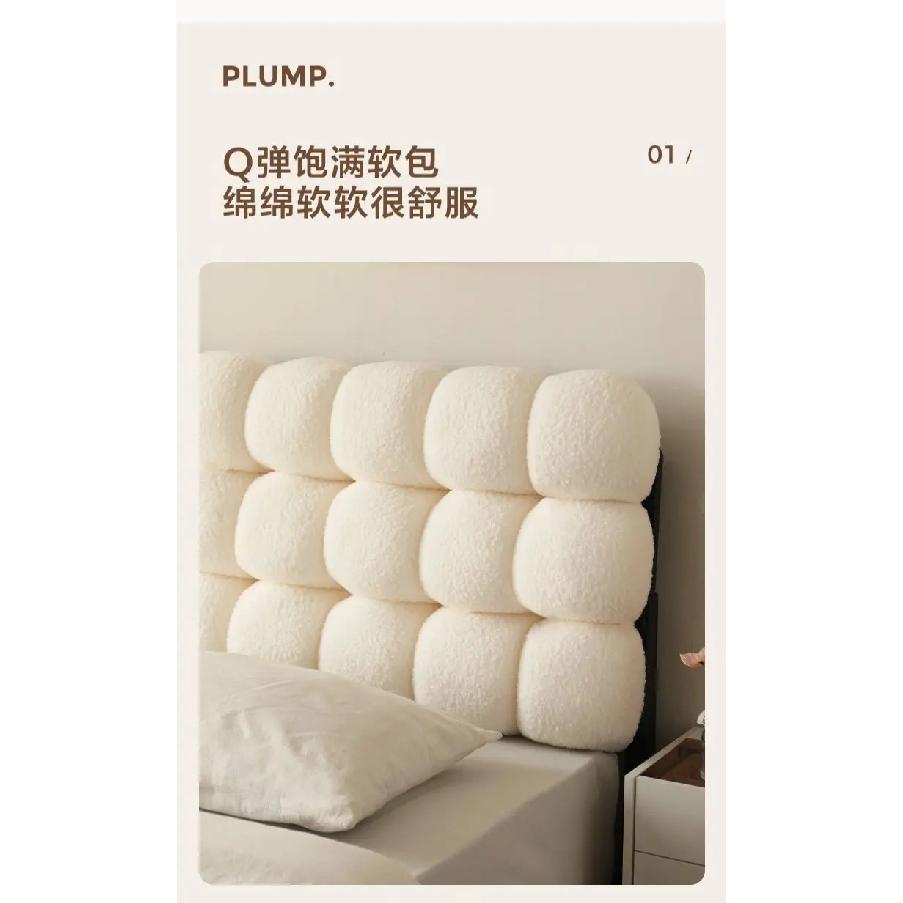 Soft Velvet Bed Backrest Pillow Extra Thick Headboard Cushion Adjustable Cream Tatami Waist Support Universal Cushion Home Decor
