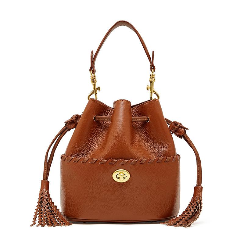Женская сумка из первого слоя коровьей кожи, новая кожаная сумка с бахромой, высококлассный дизайн на шнурке, на плечо, кроссбоди