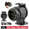 13 To 7 Pin Trailer Plug Adapter 12V Trailer Connector Durable Waterproof Towbar Towing Plugs Socket Adapter Protect Connections