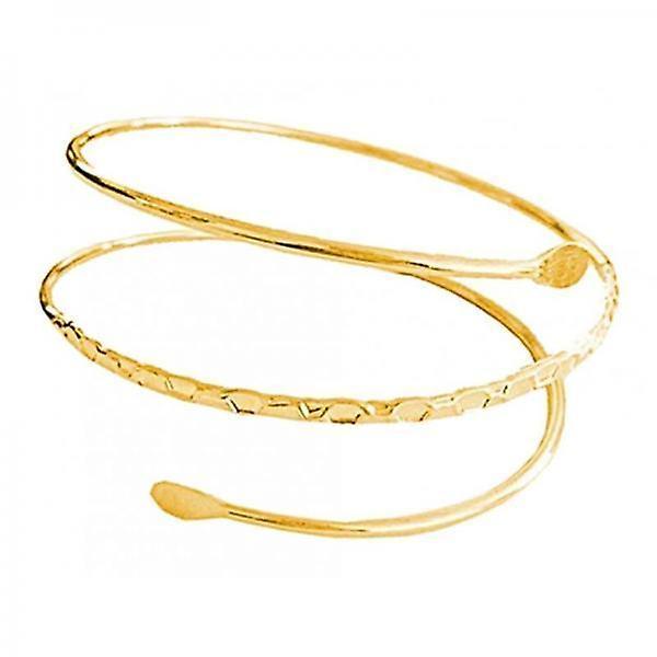 3xMinimalist Metal Coil Upper Arm Cuff Bracelet Armlet Armband Bangle Golden
