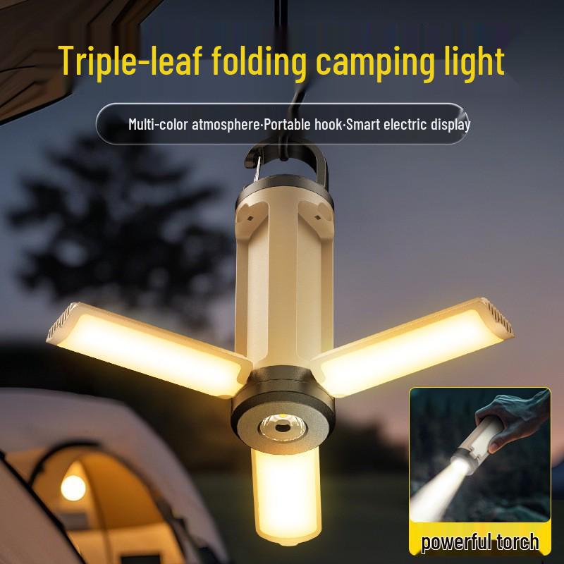 Cross-Border Foldable LED Camping Light with Hook