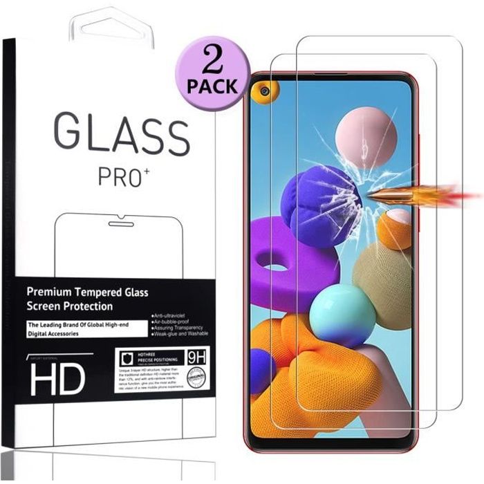 Film de Protection - Samsung - Galaxy A21s - Verre Trempé 9H - 2 PC - Résistant aux Rayures