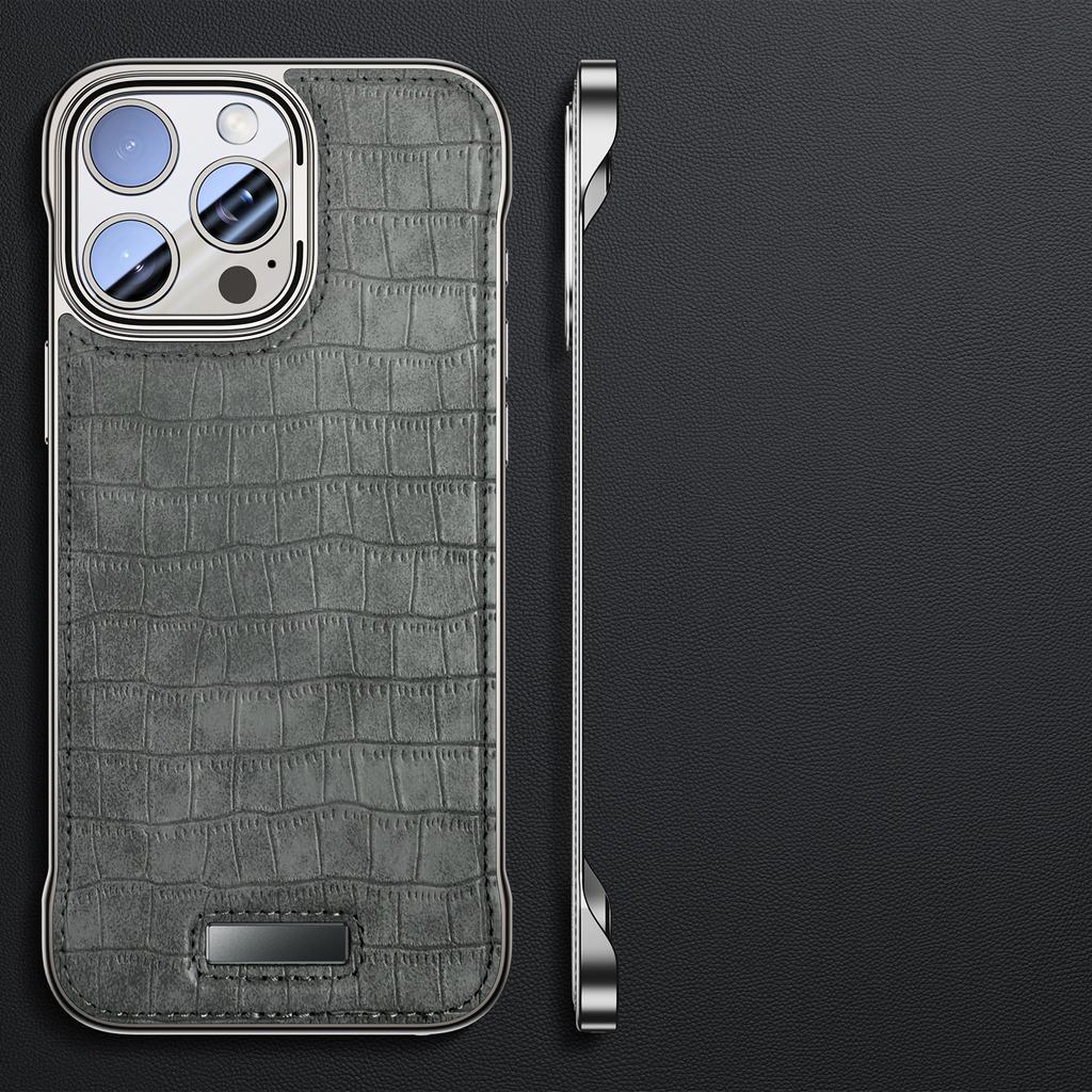 Чехол-рамка с крокодиловым узором для iPhone 16, 15, 14, 13, pro max, ультратонкий деловой чехол-накладка для Apple 16pro MAX, аксессуары