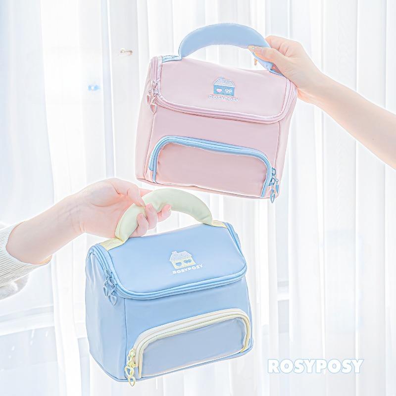 RosyPosy soft furnishings, small house cosmetic bag, large capacity multi-functional partition toilet bag, cosmetic storage bag.