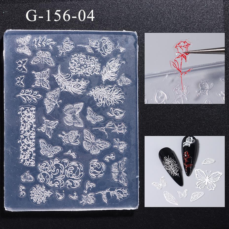 3D Silicone Nail Carving Mold Snowflakes Winter Mould Stamping Design Gel Stencils DIY Manicure Accessory Tools Multi-Designs