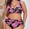 2025 European & American Plus Size Printed Bikini - Extra Large Women's Beach Swimsuit