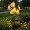 Decorative Outdoor Flower Lamps 6 Head Lily Solar Garden Light, IP44 Waterproof Lights Stake Lamp for Yard Patio, Pathway Landscape Lighting