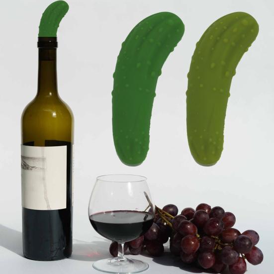 Silicone Stopper Resealable Flexible Long Term Use No Odor Wear-resistant Good Sealing Performance Cucumber Shape Beer Champagne Wine Cork Plug for