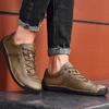 Мужская повседневная обувь Кожаные кроссовки для ходьбы на открытом воздухе 2025 Новая мода Мужская обувь для отдыха и отпуска Мягкая обувь для вождения Мужской размер 48 Коричневый