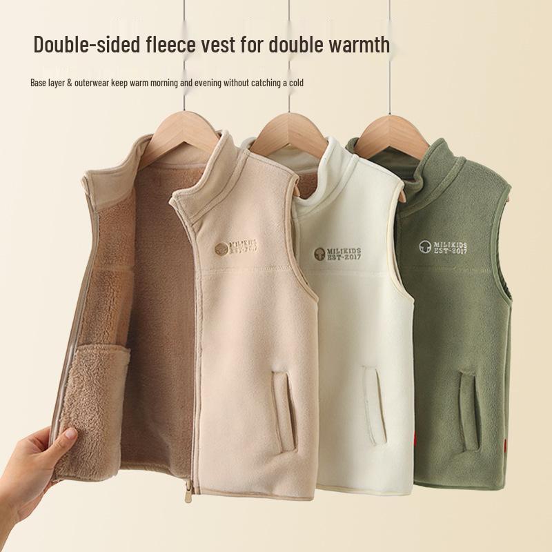 Children's Fleece-Lined Winter Vest for Boys and Girls - Warm School Uniform Outerwear.