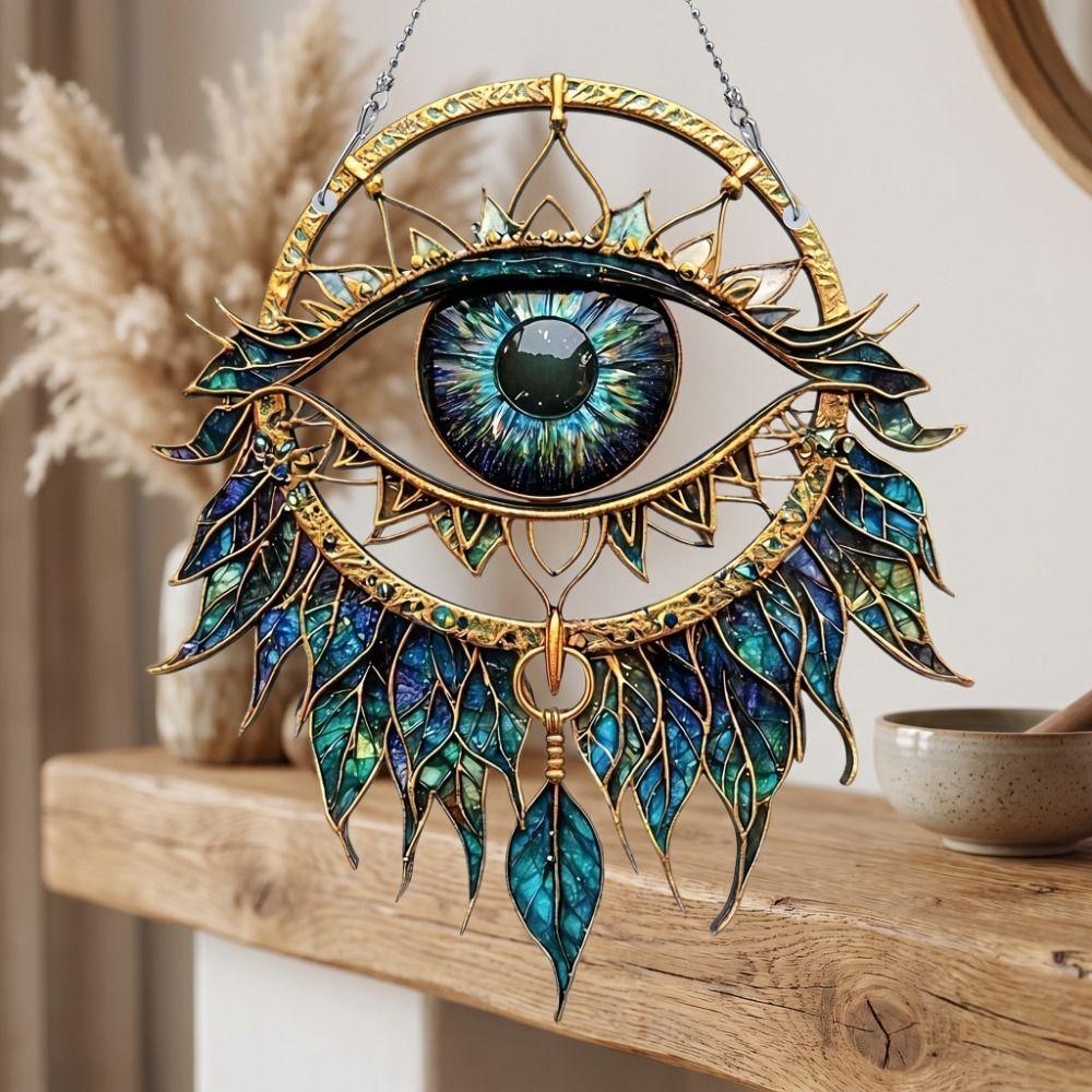 Eye Shape Evil Eye Decoration 2D Flat Hanging Pendant Wall Decoration Sun Catcher Garden Decor