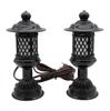 Пара фонарей в стиле Кику, Черный, 16,5 см, Синтоистский фонарь, Тип с вилкой, Пластик