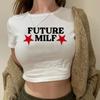 Future Milf Goth Graphic Aesthetic Crop Top Woman Korean Fashion Streetwear Fairycore Vintage Cropped Crop Top