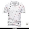 2025 Summer New Men Print Polo Shirt with Printed Turn Down Collar Casual Breathable Polo Shirt Men