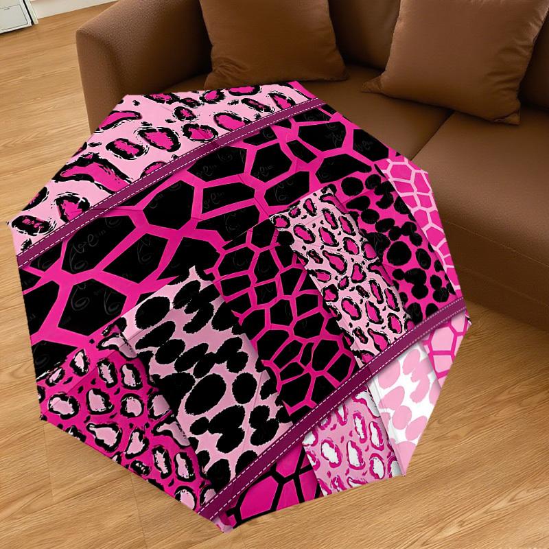1PC Leopard Print Giraffe Print Umbrella-8-Rib Reinforced, Automatic Open, Lightweight & Durable, Cute Fashion Accessory for Outdoor-T379