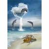 DIY 5D Полный дрель Алмазная картина Дельфин Луна Вышивка Крестом Мозаика Домашний Декор Подарок
