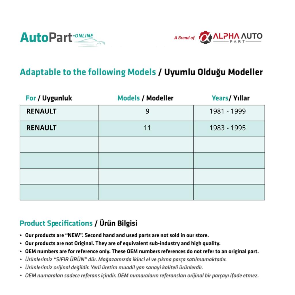 Glovebox Undercarriage for Renault 9, 11 - LARGE - 2 pcs -