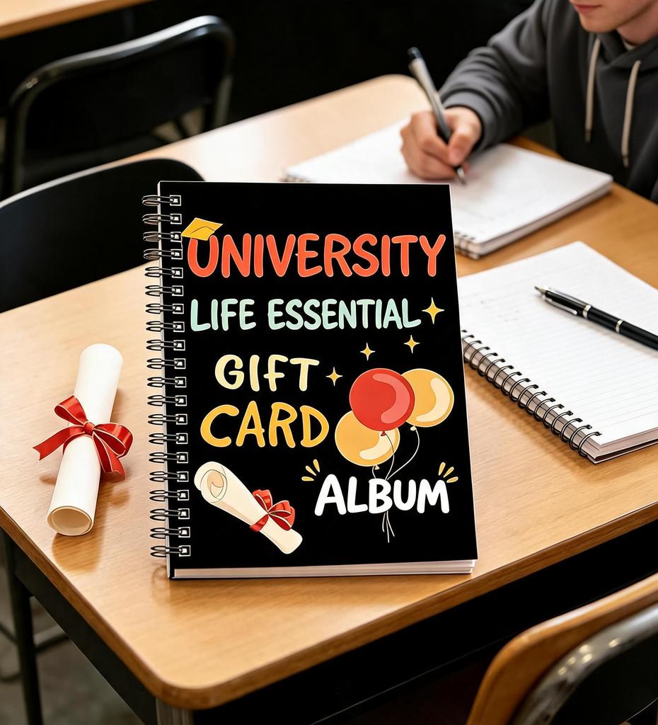 College Survival Gift Card Book 7 x 5 Inch Graduation Holder with 24 Encouraging Cards Spiral Bound Pocket Size for 2026 University Students Leavin