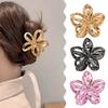 Hollow Frangipani Hairpin Imitation Metal Updo Hair Clip Fashionable Versatile Headwear Hair Claw Clip Hair Accessory