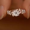 Кольцо с муассанитом Богини Лавры для женщин – Элегантный подарок с имитацией бриллианта для девушки