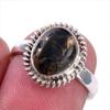 Натуральный Черный Медный Турмалин Камень 925 Стерлинговое Серебро Кольцо Р.6 H1E40