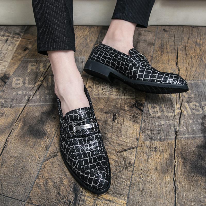 High End Banquet Men's Formal Shoes Pointed Loafers Men's Genuine Leather Shoes Groom's Wedding Shoes Non Slip Free Delivery