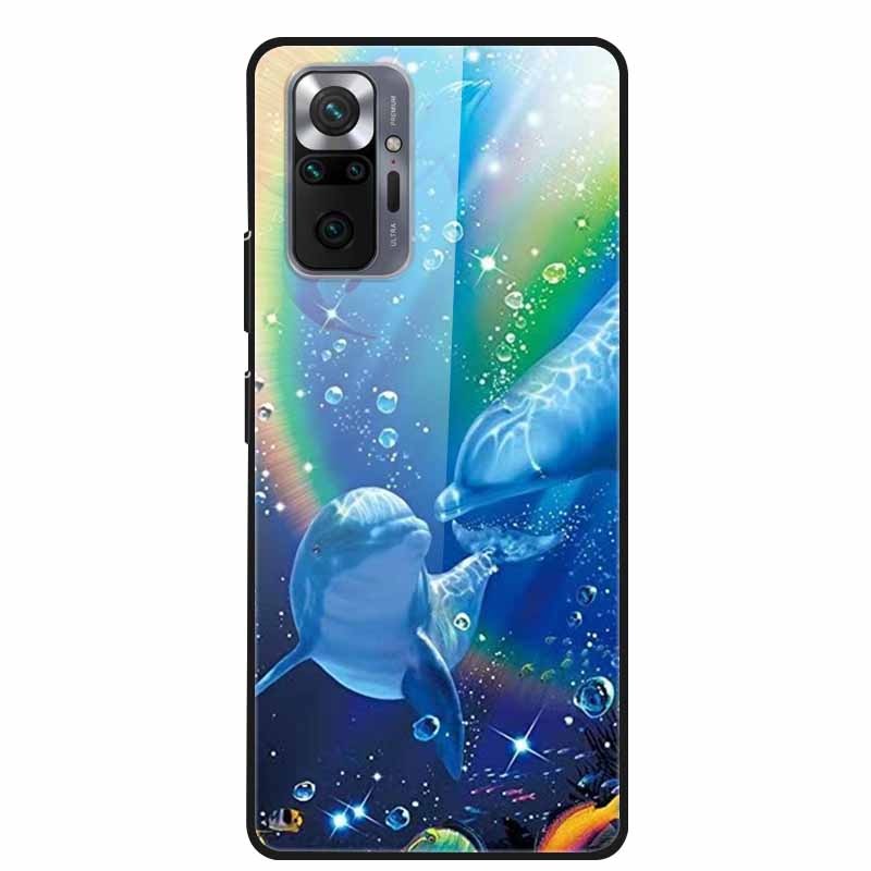 Цветная закаленная стеклянная крышка для чехла Xiaomi Redmi Note 10 Pro, жесткий противоударный Funda для чехлов Redmi Note10 / Note 10Pro, корпус