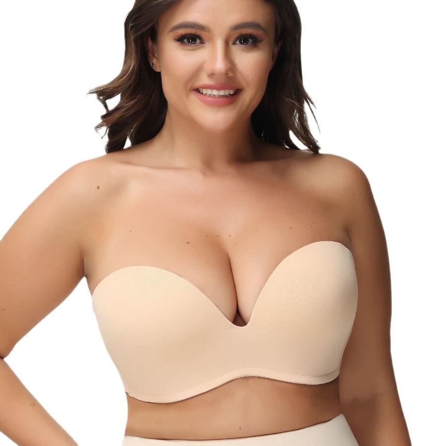 2 шт./лот, тонкие гладкие бюстгальтеры без стальных колец, собранные без бретелей, сексуальный бюстгальтер большого размера для женщин