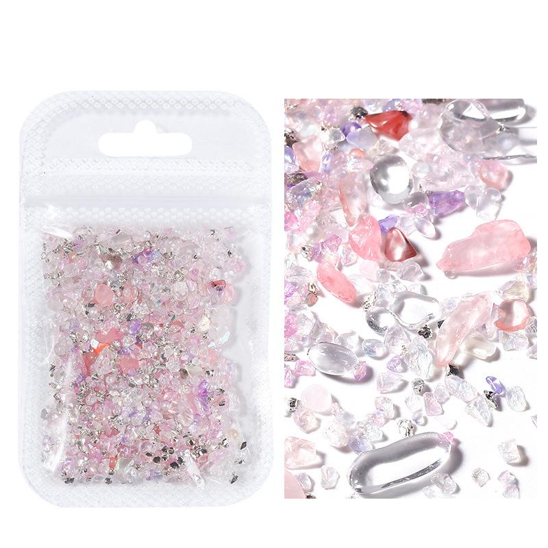 1 Pack Irregular Nail Crystal Gravel Glass Crushed Stones Jade For Nails Decoration Accessories Parts Manicure Rhinestone Charms