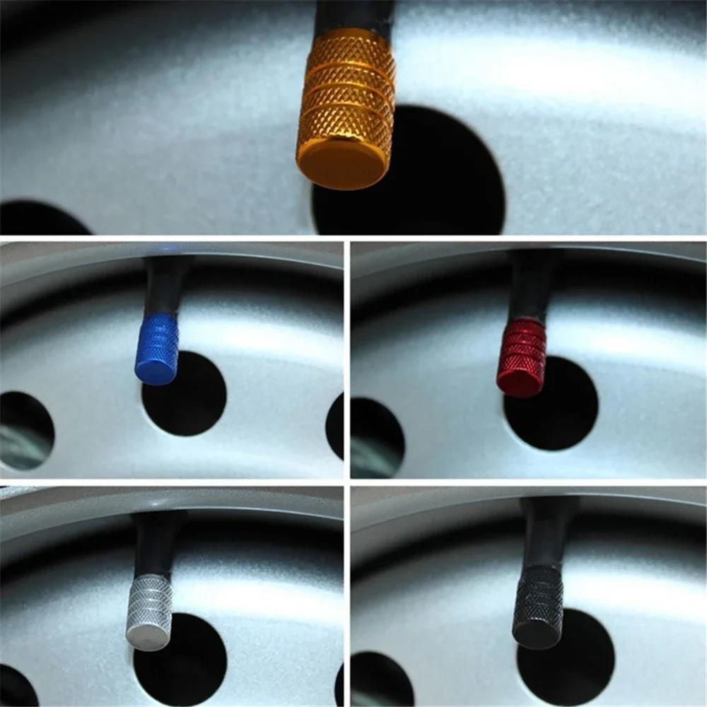 Dustproof Universal Aluminum Valve Stems Caps - 4-Piece Hub Protectors for Car Motorcycle Bicycle Tire Valves Valve Stems 1