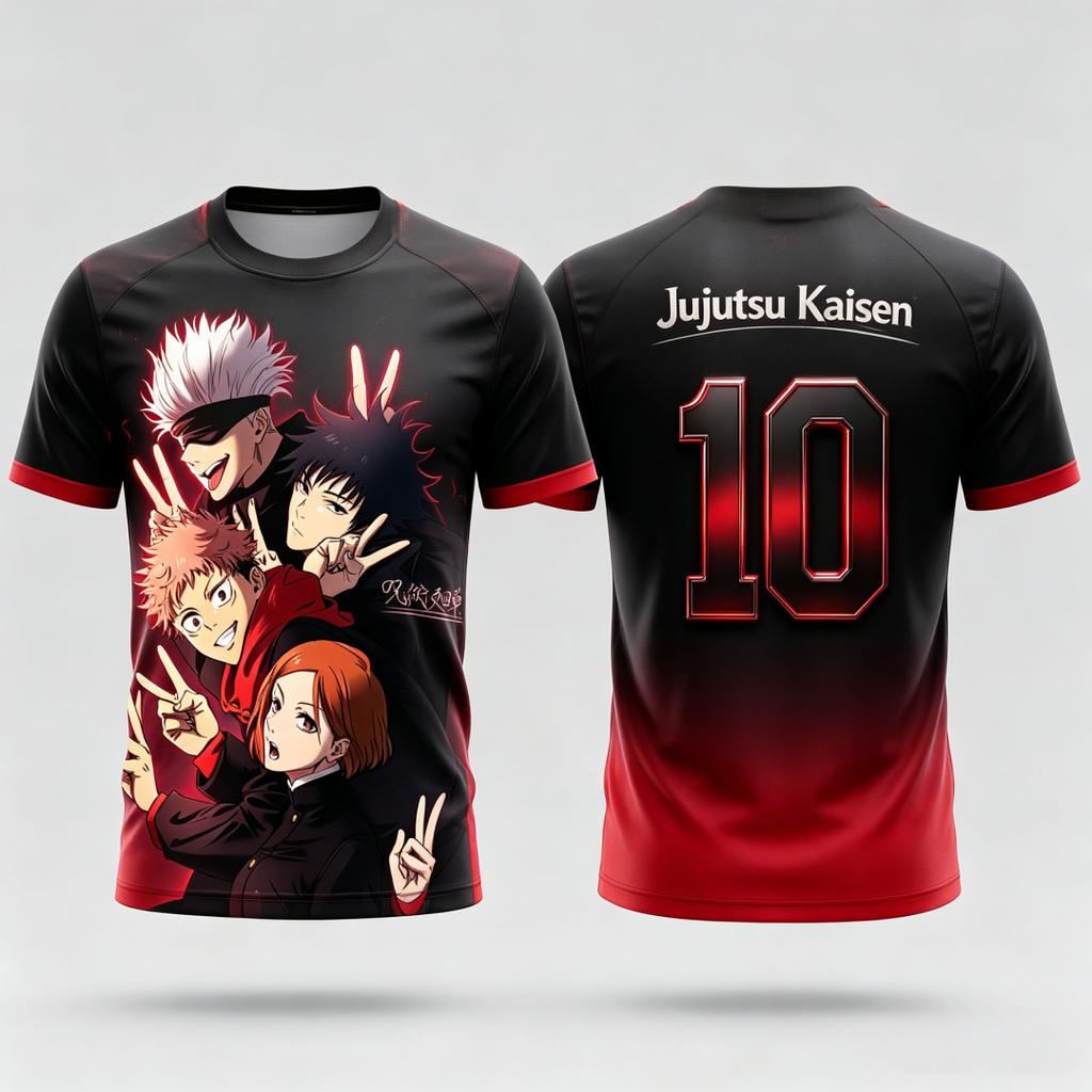 2026 Jujutsu Kaisen Team Children's T-shirt Gradient 3D Print Anime Casual Short Sleeve Streetwear Harajuku Summer Tops