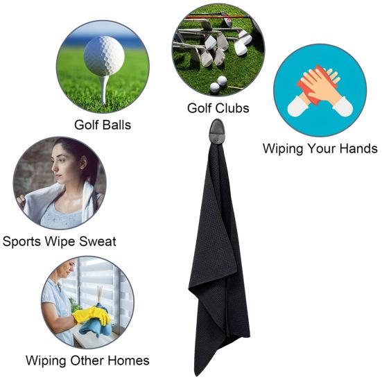 Магнитное полотенце для гольфа из микрофибры, полотенце для гольфа, ткань для чистки, блок с вафельным узором, быстросохнущий аксессуар для гольфа, сумки для гольфа, тележки