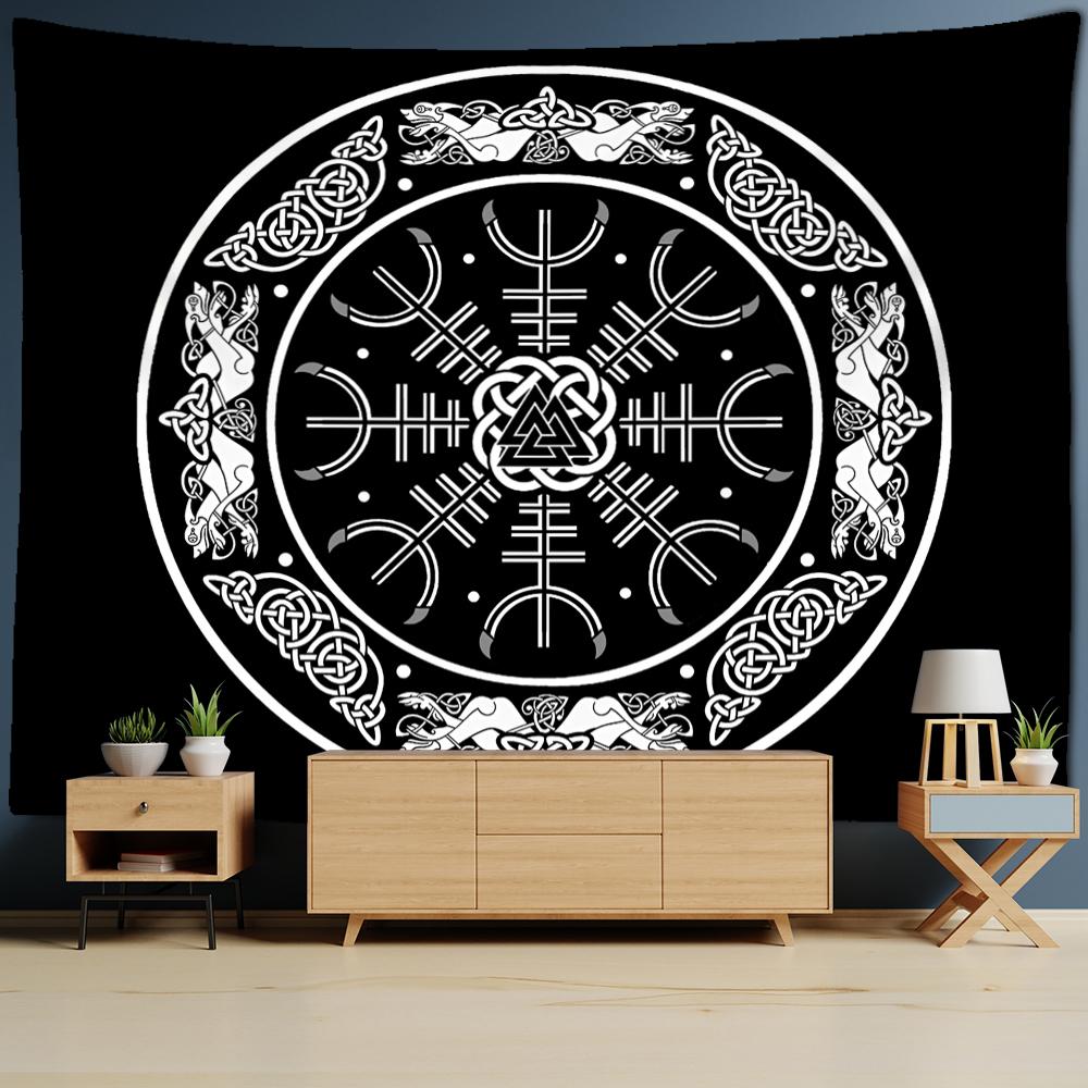 Череп Руна Арт Гобелен Настенный Психоделический Колдовство Тапиз Таро Демон Полиэстер Фон Ткань Декор