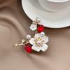 Elegant Ladies' Plum Blossom Brooch Temperament Clothing Fixed Pin Inlaid With Zirconia Chest Flower For Women