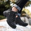Men's Plus Size 47 High-Top Hiking Shoes, Non-Slip, Fleece-Lined, Wear-Resistant, Casual Outdoor Warm Cotton Shoes.