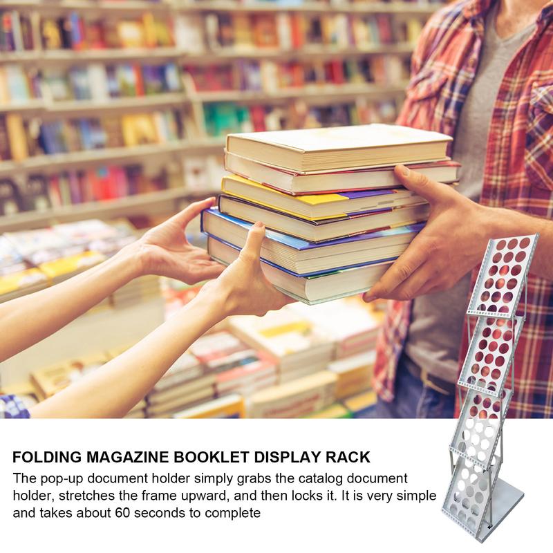 Стенд для брошюр Стенд для литературы Стенд для флаеров Складной держатель каталогов Напольный В комплекте сумка для переноски Портативный