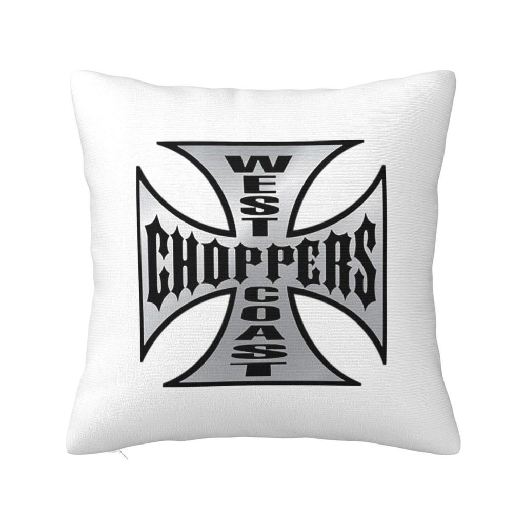 Personalized West Coast Iron Cross Choppers Square Pillowcase Cushion Cover Pillow Case Throw Pillow Cover for Home Sofa