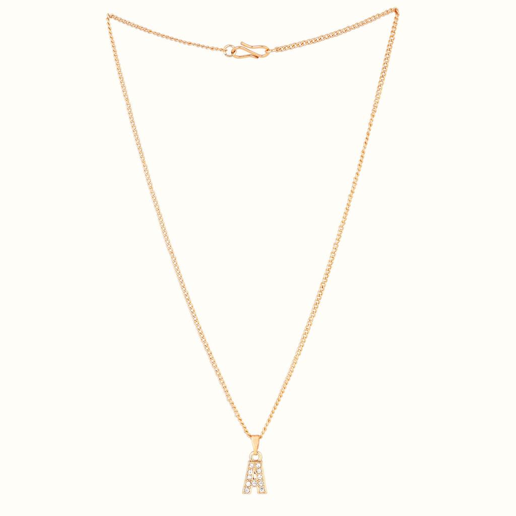 Женский кулон Estele Rosegold Splendid среднего размера с буквой «А» и австрийскими кристаллами