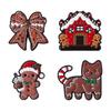 Christmas Gingerbread Man Enamel Pins Custom Bow Cookies Brooches Lapel Badges Clothes Funny Jewelry Gift for Kids Friends