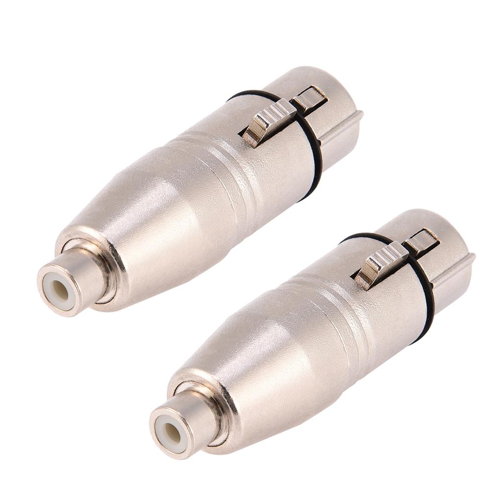 2Pcs 3 Pin XLR Female Jack To RCA Female O Microphone Mic Connector Adapter